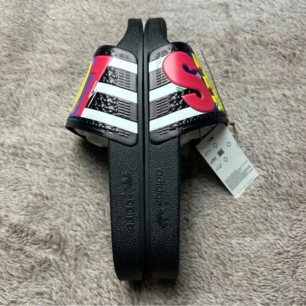 Adidas Men Adilette Pride Slide Sandals Black New With Tags